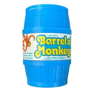 Vintage 1983 Lakeside's Barrel Of Monkeys USA Rare Blue Version w12 Red Monkeys